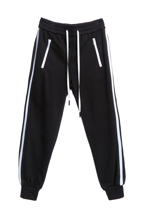 Jogger Pants With Contrast Trim Detail,Black pants