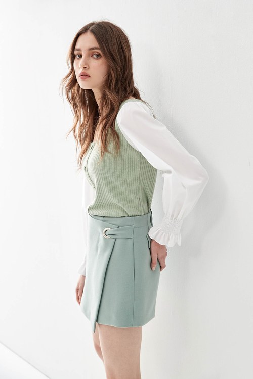 Light Green Overlap Skorts,co-ord sets