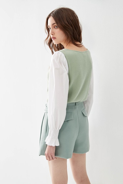 Light Green Overlap Skorts,co-ord sets