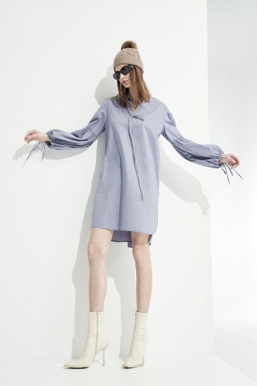 Basic Knee Length Shirt Dress,Thin straps