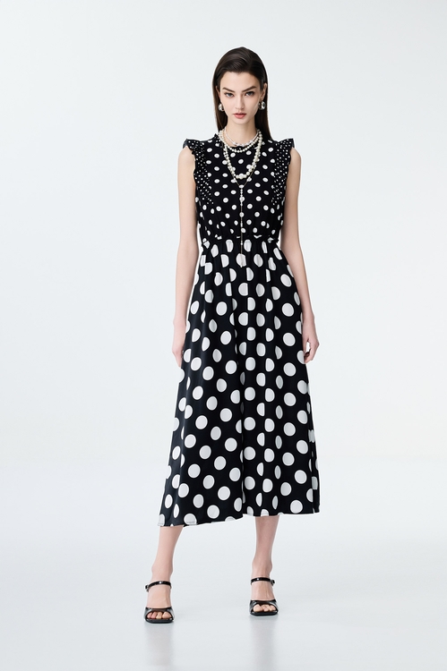 Polka Dot Sleeveless Dress,Season (SS) Look