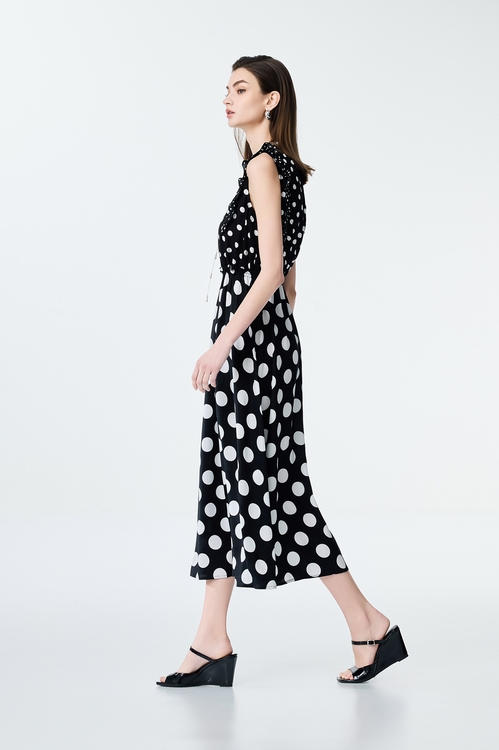 Polka Dot Sleeveless Dress,Season (SS) Look