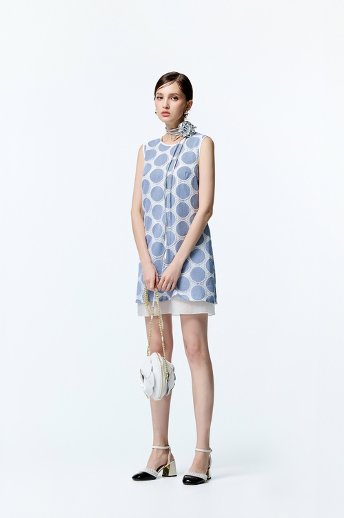 Polka Dot Embroidery Sleeveless Dress,,Polka Dot Embroidery Sleeveless Dress,Dresses,Season (AW) Look,Valentine,Dresses,Embroidered,Embroiderd dresses,Plaid,dotcollection,pearl,Season (AW) Look,Lace
