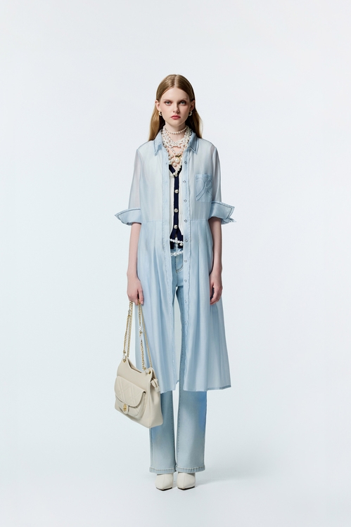 Light Blue Shirt Dress With Contrast Stitch Detail,,Light Blue Shirt Dress With Contrast Stitch Detail,Dresses,Season (AW) Look,Valentine,Dresses,Embroidered,Embroiderd dresses,Plaid,dotcollection,pearl,Season (AW) Look,Lace,Office Looks,Embroidered,Shirt dresses,Season (AW) Look,bows,upperclass