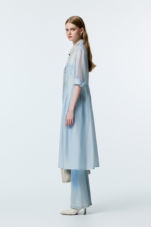 Light Blue Shirt Dress With Contrast Stitch Detail,,Light Blue Shirt Dress With Contrast Stitch Detail,Dresses,Season (AW) Look,Valentine,Dresses,Embroidered,Embroiderd dresses,Plaid,dotcollection,pearl,Season (AW) Look,Lace,Office Looks,Embroidered,Shirt dresses,Season (AW) Look,bows,upperclass