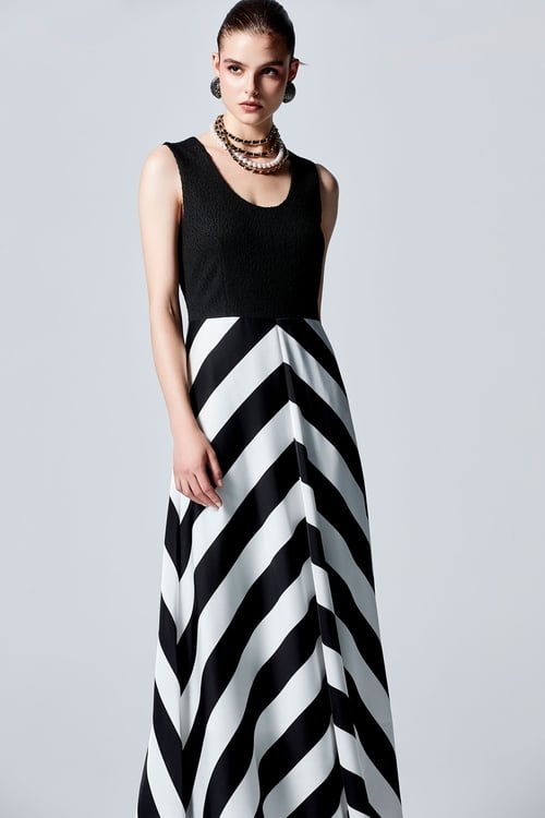 Sleeveless Stripe Print Maxi Dress,Maxi dresses