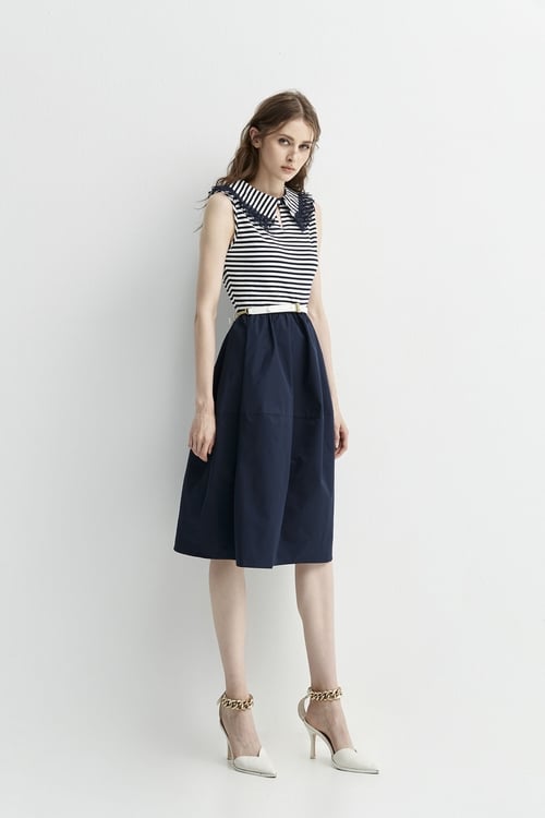 Sleeveless Splicing Dress With Peter Pan Collar,bestselling