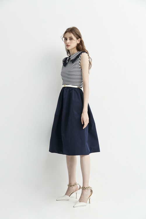 Sleeveless Splicing Dress With Peter Pan Collar,bestselling