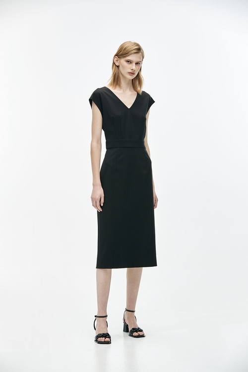 V-Neck Basic Black Dress,cocktaildresses