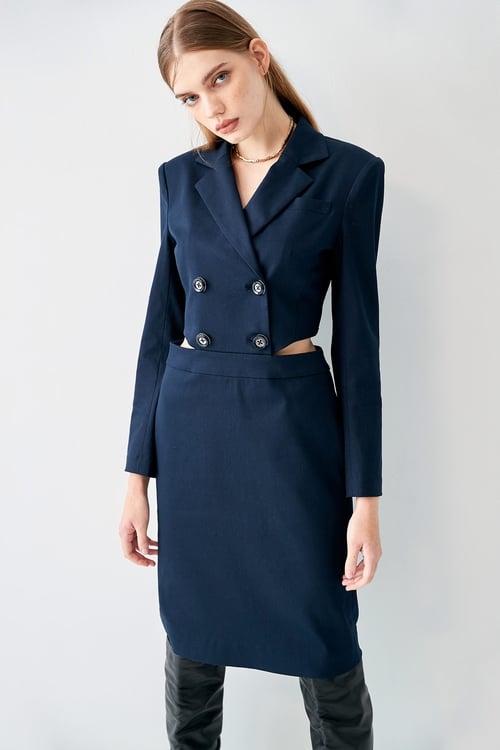 Side Hollow Out Blazer Dress,co-ord sets