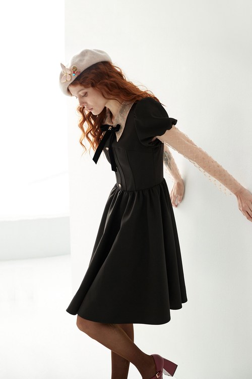 Short Sleeves V-Neck Dress,Valentine