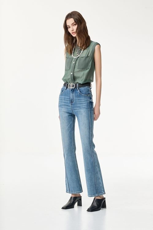 Button Front Rib Trim Detail Vest,sleeveless tops,sleeveless tops,Sleeveless tops,sleeveless tops