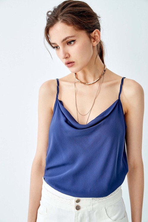 Cowl Neckline Tank Top,iROO LIVE