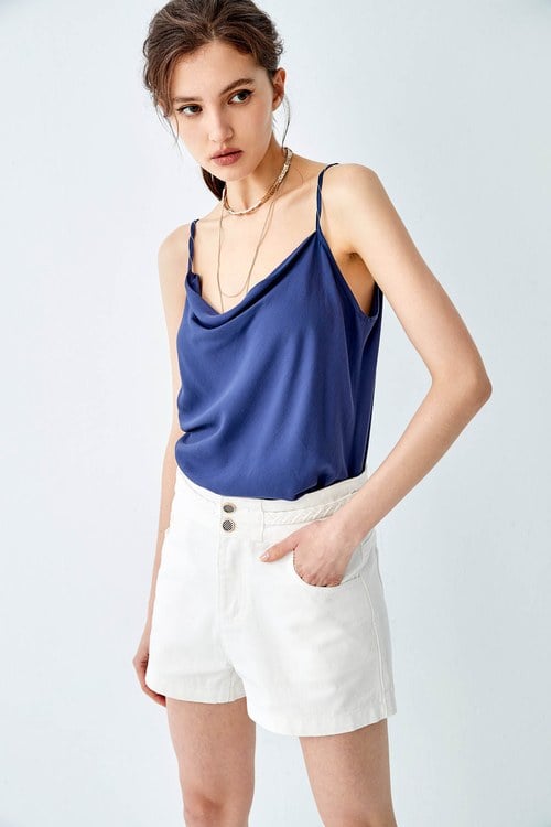 Cowl Neckline Tank Top,coolsummer