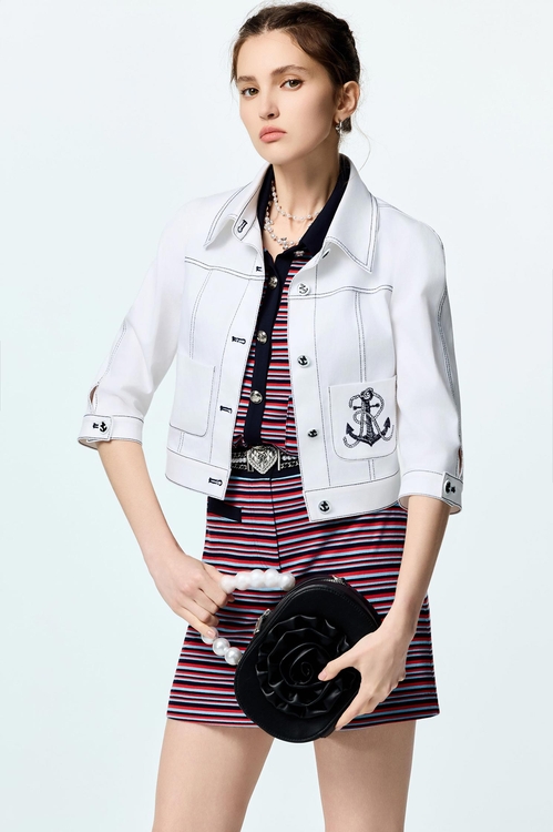 Multi Stripe Navy Contrast Vest,sleeveless tops,sleeveless tops,Sleeveless tops,sleeveless tops