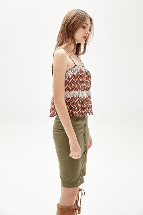 Boho Pattern Print Crop Tank Top,Under shirts