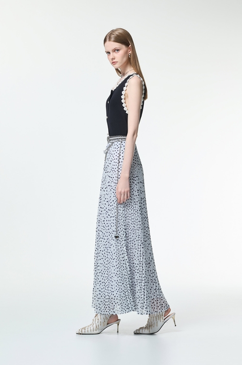 Contrast Floral Detail Knit Vest,sleeveless tops,sleeveless tops,Sleeveless tops,sleeveless tops