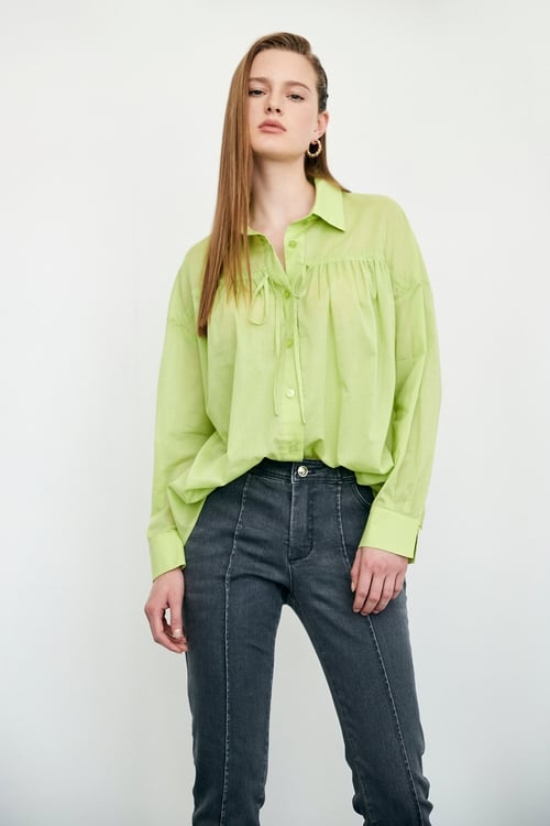 Drawstring Long Sleeve Blouse,Blouses