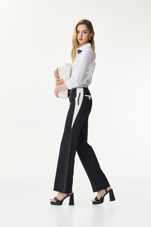 Heart Embroidery Collar Detail Blouse,Tops