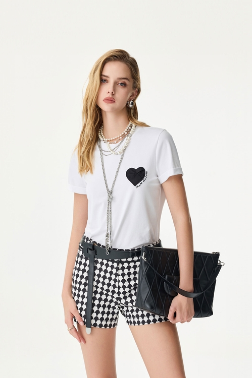 Folded Heart Logo Short Sleeve Tee,Tops