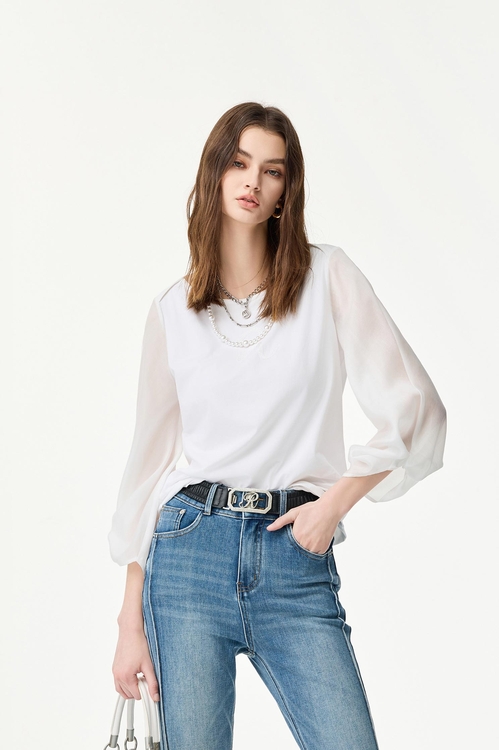 Knot Detail Long Sleeve Top,Tops