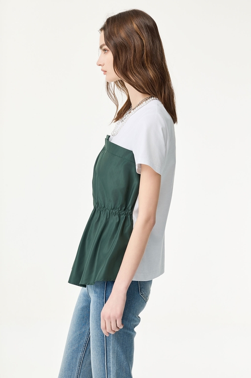 Contrast Colour Short Sleeve Top,Tops