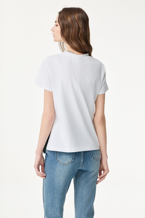 Contrast Colour Short Sleeve Top,Tops