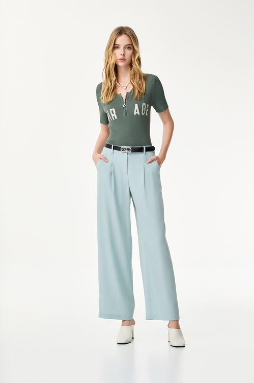 Embroidered Slogan Knit Top,Tops