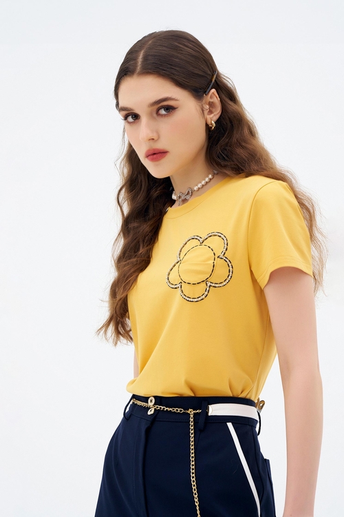 Floral Graphic Short Sleeve Tee,T-shirts