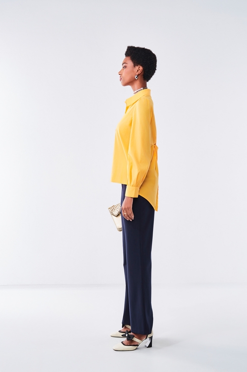 Back Twist Knot Detail Blouse,Blouses