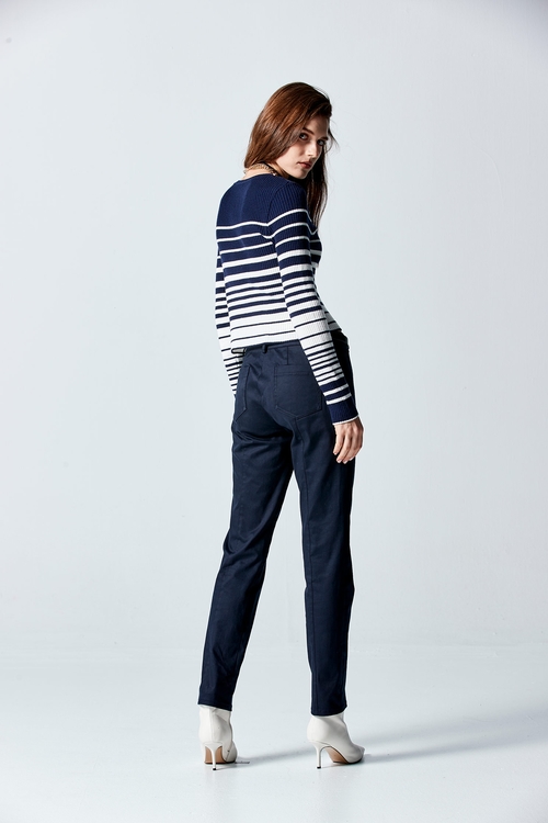 Long Sleeve Stripe Knit Top,Stripe