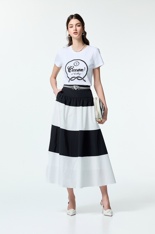 Slogan Short Sleeve Tee,White tops,White tops
