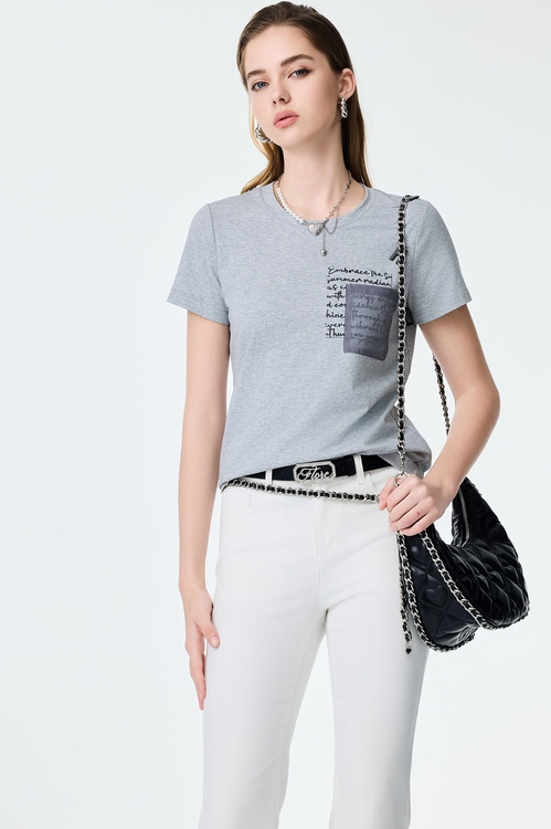 Double Pockets Short Sleeve Grey Tee,Season (SS) Look
