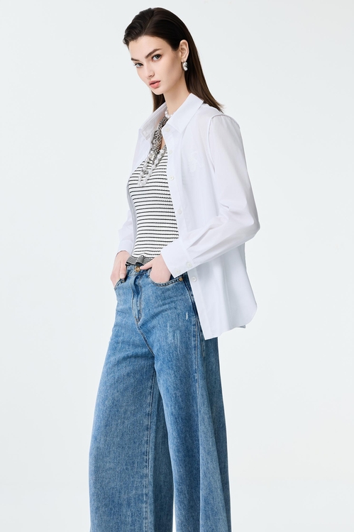 R Logo White Blouse,Season (SS) Look