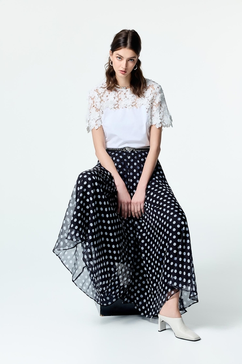 Short Sleeve Floral Lace Detail Tee,Season (SS) Look