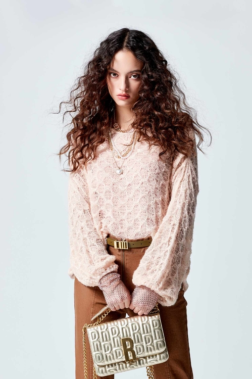 Long Sleeve Mesh Knit Top,Under shirts