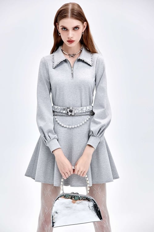 Long Sleeve Collar Top With Sequin Detail,Season (AW) Look