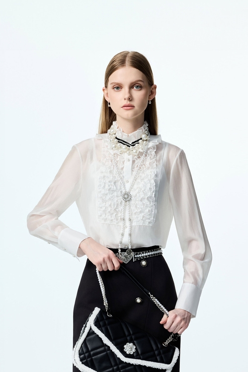Ruffle Detail Chiffon Blouse,Season (AW) Look