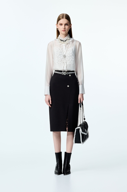 Ruffle Detail Chiffon Blouse,Season (AW) Look