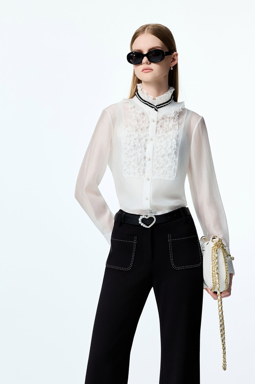 Ruffle Detail Chiffon Blouse,Season (AW) Look