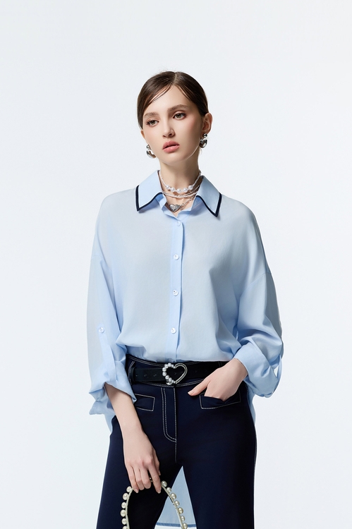 Light Blue Loose Fit Blouse With Contrast Navy Trim Detail,,Light Blue Loose Fit Blouse With Contrast Navy Trim Detail,V-Neck T shirts,Tops,Season (AW) Look,Valentine,Lace,Lace tops,upperclass,Office Looks,Tops,co-ord sets,Plaid,dotcollection,Season (AW) Look,Lace,T-shirts,V-Neck T shirts,Office Looks,Tops,Season (AW) Look,Valentine,upperclass,V-Neck T shirts,sleeveless tops,Office Looks,Tops,sleeveless tops,Season (AW) Look,Valentine,sleeveless tops,upperclass,Knitted,Knitted tops,Knitted tops,Office Looks,Tops,Season (AW) Look,Blouses