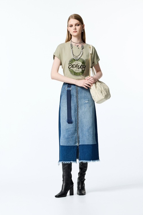 Embroidered Graphic Short Sleeve Tee,T-shirts