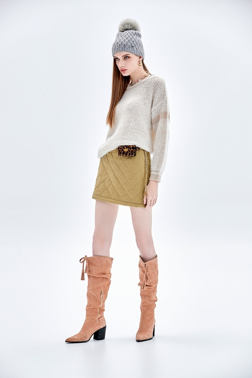 Basic Hollow Knit Long Sleeve Top,Knitted tops