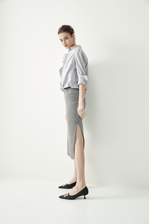 Two Piece Grey Button Front Blouse,upperclass