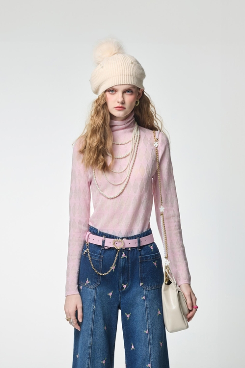Pink Argyle Pattern Knit Top,,Pink Argyle Pattern Knit Top,Jackets,Outerwear,Season (AW) Look,Season (AW) Look,Tutu skirts,Tops,Hoodie tops,pearl,Season (AW) Look,Tops,Season (AW) Look,Knitted,Knitted tops,Embroidered,Denim,Jeans,Season (AW) Look,pants,Tops,Plaid,Season (AW) Look,Knitted,Knitted tops