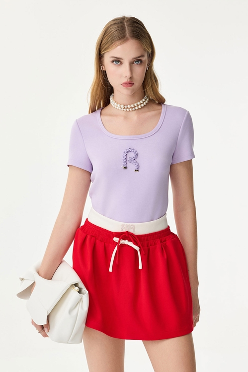 R Logo Purple Tee,T-shirts