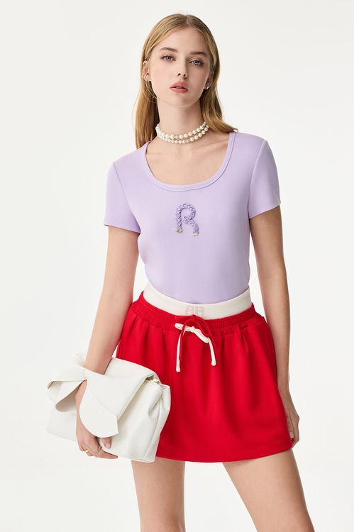 R Logo Purple Tee,T-shirts