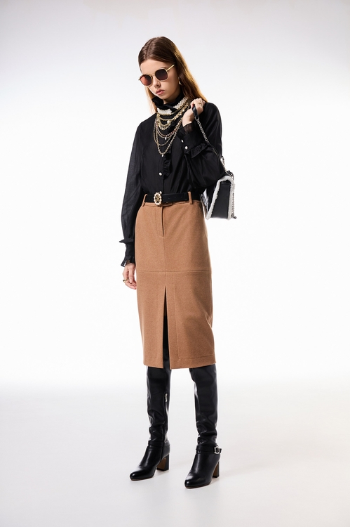 Ruffle With Pearl Detail Blouse,,Ruffle With Pearl Detail Blouse,Jackets,Outerwear,Season (AW) Look,Tops,pearl,Season (AW) Look,black tops