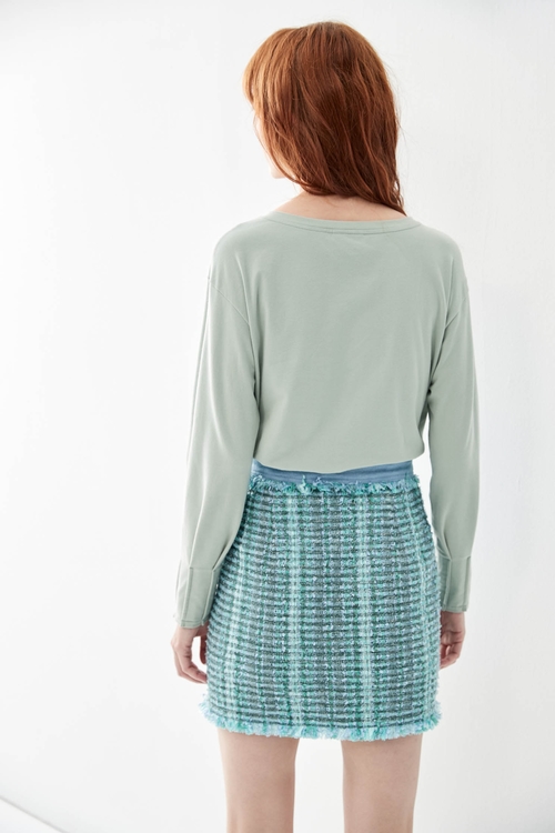 Oversize Green Top With Front Graphic Detail,Mesh fabric