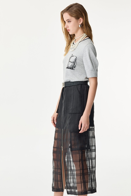 Graphic Embroidery Grey Tee,,Graphic Embroidery Grey Tee,Jackets,Outerwear,Season (SS) Look,co-ord sets,V-neck dresses,Dresses,Season (SS) Look,Maxi dresses,Black dresses,Tops,Season (SS) Look,Embroidered